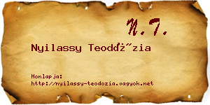 Nyilassy Teodózia névjegykártya
